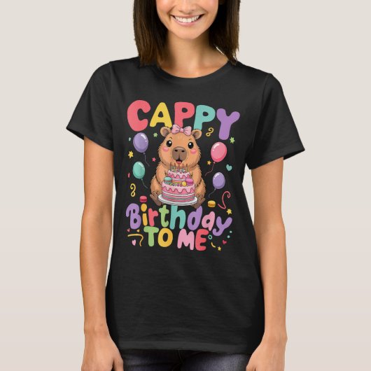 Cappy Birthday To Me Cute Capy Capybara Birthday G T-Shirt (Vorderseite)