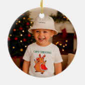 Cappy Christmas Funny Capybara Custom Photo & Name Keramik Ornament (Hinten)
