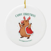 Cappy Christmas Funny Capybara Feriendekor Keramik Ornament (Hinten)