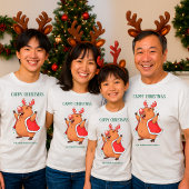 Cappy Christmas Funny Capybara Rentiere Kopfband Tri-Blend Shirt