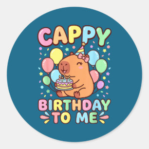 Cappy Geburtstag Capybara Geburtstag zu mir Runder Aufkleber