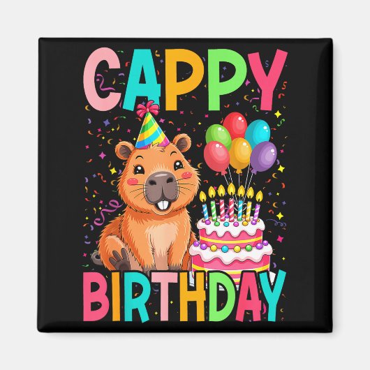 Cappy Geburtstag Capybara Liebhaber Mädchen Junge Magnet (Vorne)