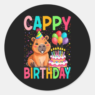 Cappy Geburtstag Capybara Liebhaber Mädchen Junge  Runder Aufkleber
