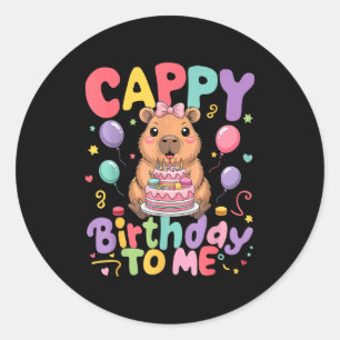 Cappy Geburtstag Mir Süße Capy Capybara Geburtstag Runder Aufkleber