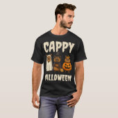 Cappy Halloween Capybara Ghost Witch Pumpkin Spook T-Shirt (Vorne ganz)