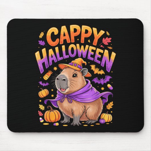Cappy Halloween Capybara Hexe Mousepad (Vorne)