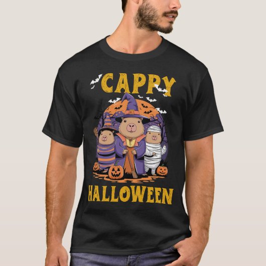 "Cappy Halloween Capybara Pumpkin T - Shirt - Nied (Vorderseite)
