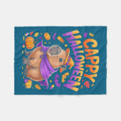 Cappy Halloween Capybara Witch Fleecedecke (Vorderseite (Horizontal))