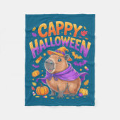 Cappy Halloween Capybara Witch Fleecedecke (Vorderseite)