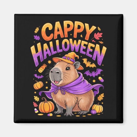 Cappy Halloween Capybara Witch  Magnet (Vorne)
