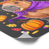 Cappy Halloween Capybara Witch Poster (Ecke)