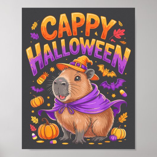 Cappy Halloween Capybara Witch Poster (Vorne)