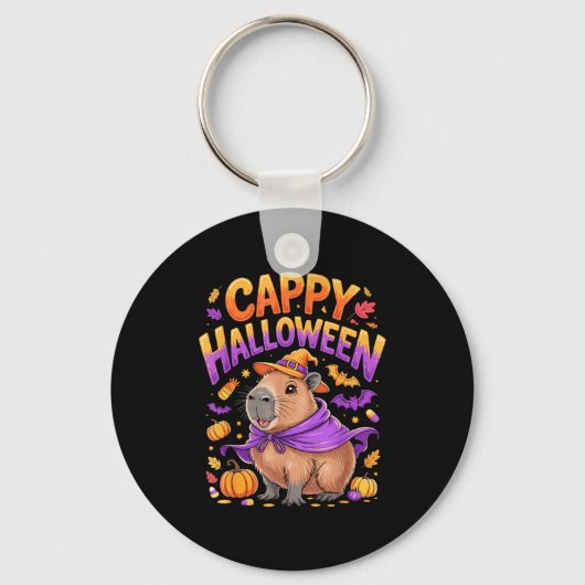 Cappy Halloween Capybara Witch Schlüsselanhänger (Vorderseite)