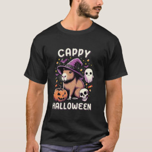 Cappy Halloween Costume Pumpkin Funny Capybara Hal T-Shirt