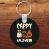 Cappy Halloween Funny Capybara Ghost Witch Pumpkin Schlüsselanhänger (Vorderseite)