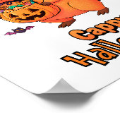 Cappy Halloween Funny Capybara Hexe Spooky Niedlic Poster (Ecke)