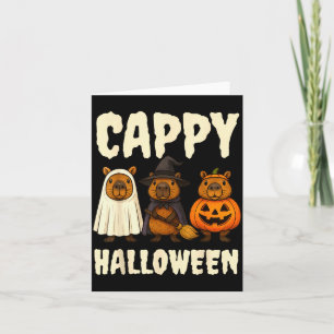 Cappy Halloween Lustige Capybara-Geist Hexe Kürbis Karte