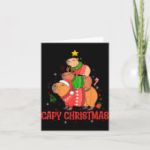 Cappy Holidays Capybara Christmas Cute Capy Xmas T Karte (Vorderseite)