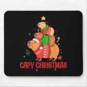 Cappy Holidays Capybara Christmas Cute Capy Xmas T Mousepad (Vorne)
