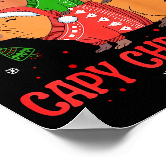 Cappy Holidays Capybara Christmas Cute Capy Xmas T Poster (Ecke)