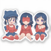 Cappy Mita Sleepy Mita Kind Mita Chibi Süße Anime Aufkleber (Vorderseite)