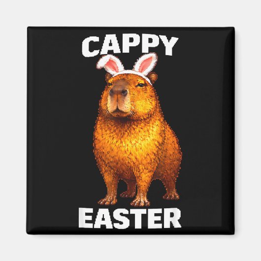 Cappy Ostern lustige Capybara Hasenohren Tier Meme Magnet (Vorne)