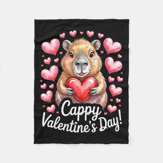 Cappy Valentine’s Day Cute Capybara Heart Design P Fleecedecke (Vorderseite)