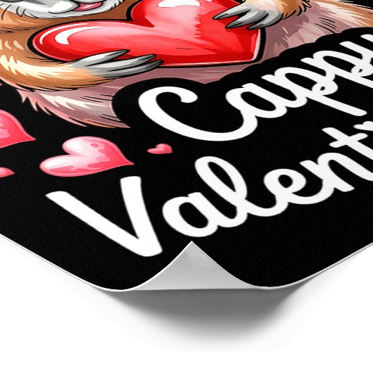 Cappy Valentine’s Day Cute Capybara Heart Design P Poster (Ecke)