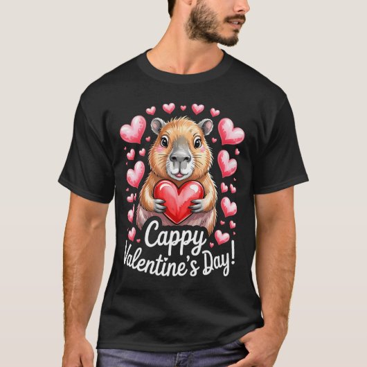 Cappy Valentine’s Day Cute Capybara Heart Design P T-Shirt (Vorderseite)
