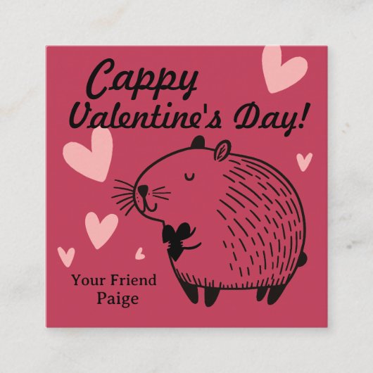 Cappy Valentine's Day | Capybara Valentine  Begleitkarte (Vorderseite)