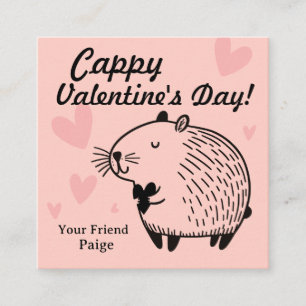 Cappy Valentinstag   Capybara Valentinsgruß  Begleitkarte