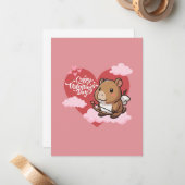 Cappy Valentinstag | Niedliche Capybara Cupid Card Mitteilungskarte (Vorderseite/Rückseite Beispiel)