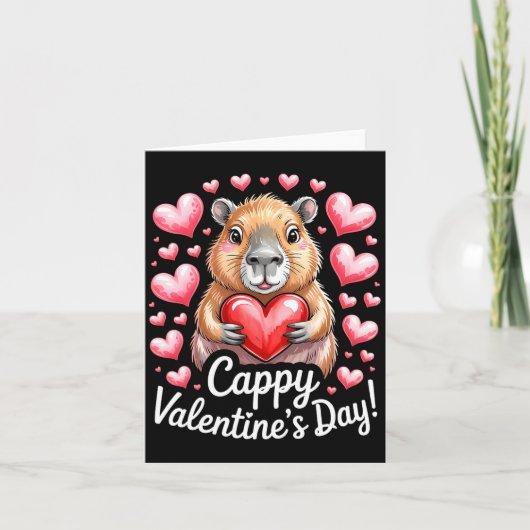 Cappy Valentinstag Süßes Capybara-Herz-Design P Karte (Vorderseite)