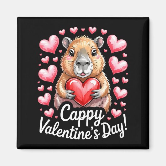 Cappy Valentinstag Süßes Capybara-Herz-Design P Magnet (Vorne)