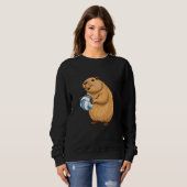 Cappy Volleyball Player Cute Capybara Sports Art Sweatshirt (Vorne ganz)