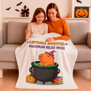 Cappybara Halloween Hexenmeister Cauldron Cozy Fleecedecke