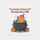 Cappybara Halloween Hexenmeister Cauldron Cozy Fleecedecke (Vorderseite)