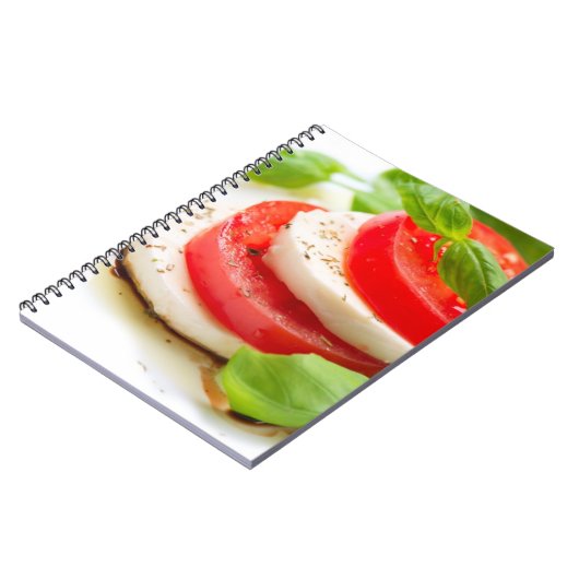 Caprese Salat. Tomate- und Mozzarellascheiben Notizblock (Linke Seite)