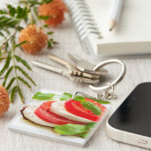 Caprese Salat. Tomate- und Mozzarellascheiben Schlüsselanhänger (Vorderseite rechts)