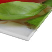 Caprese Salat. Tomate- und Mozzarellascheiben Schneidebrett (Ecke)