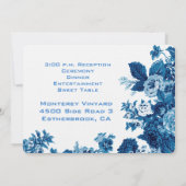 Capri blaue u. weiße Vintage botanische Einladung (Rückseite)