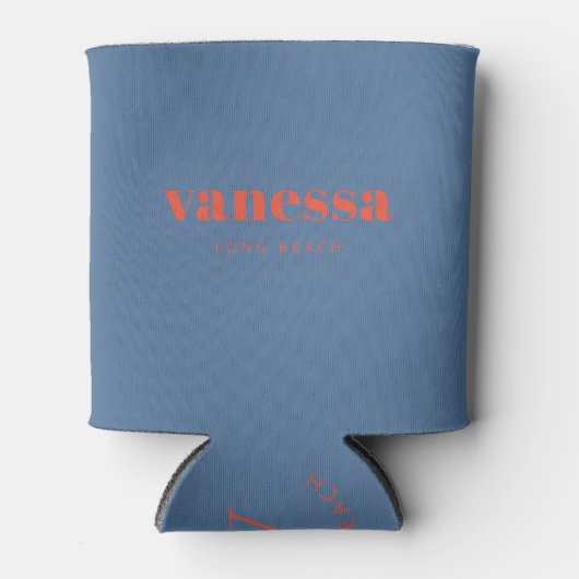 Capri Blue Minimal Modern Classic Name Dosenkühler (Vorderseite)