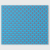 Capri Blue, Red Anchors Pattern Geschenkpapier (Flach)