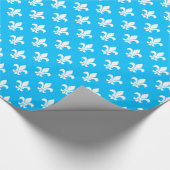 Capri Blue White Lilie Muster Geschenkpapier (Ecke)