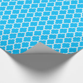 Capri Blue White marokkanische Quatrefolienmuster  Geschenkpapier (Ecke)