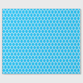 Capri Blue White marokkanische Quatrefolienmuster  Geschenkpapier (Flach)