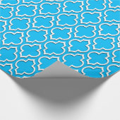 Capri Blue White XL Marokkanisches Quatrefolie #7D Geschenkpapier (Ecke)