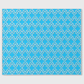 Capri Blue White XL Marokkanisches Quatrefolie #7D Geschenkpapier (Flach)