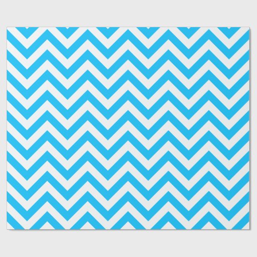 Capri Blue White XL Zickzack ZigZag Muster Geschenkpapier (Flach)