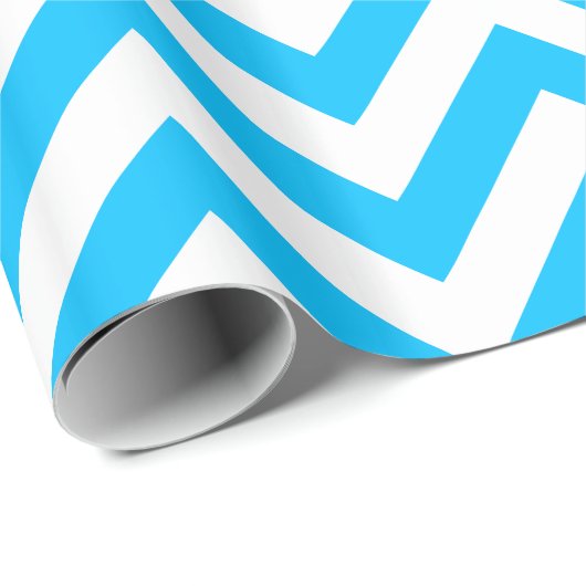 Capri Blue White XL Zickzack ZigZag Muster Geschenkpapier (Rolleneckpunkt)